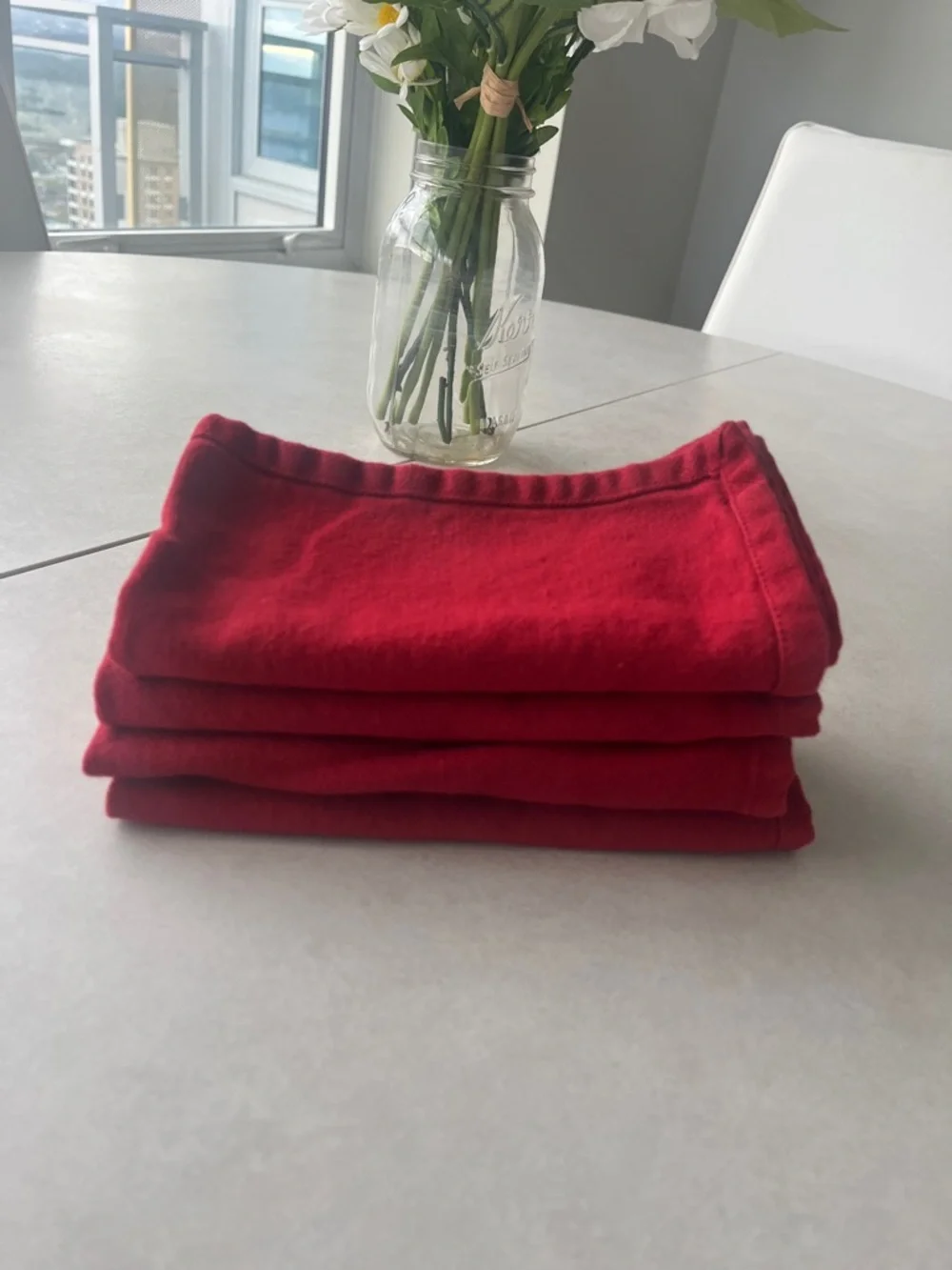 Red Cotton Napkins - Set of 4